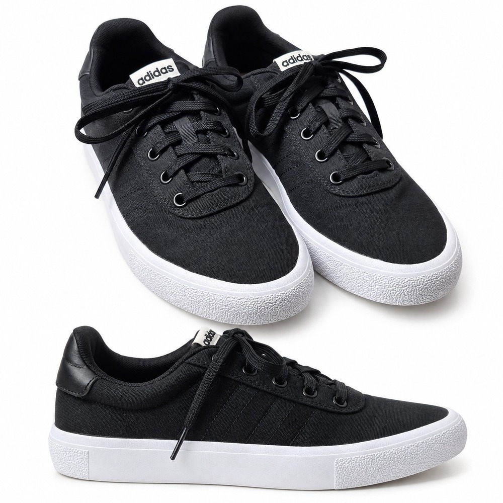 ADIDAS Vulc Raid3r Sneaker Men Sz 9.5 Black Canvas White Midsole Skater Jan/2022